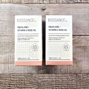 2 Biossance Squalane Vitamin C Rose Oil